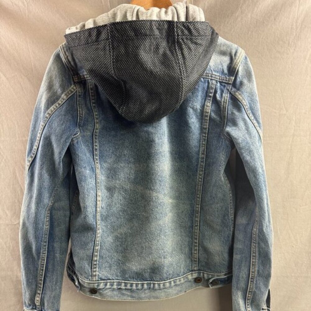 Mens Scotch And Soda Denim Trucker Jacket With Hoodie - Picture 3 of 8